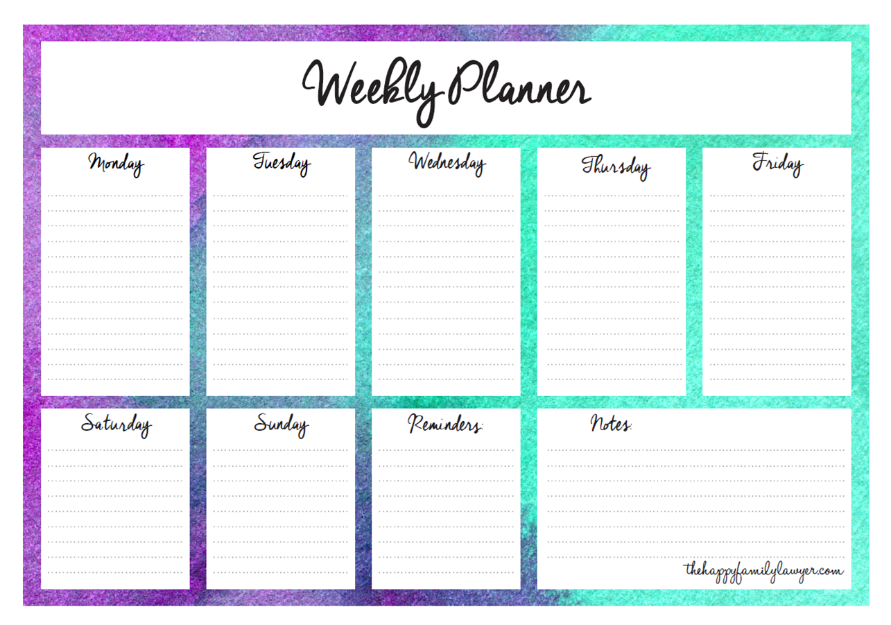 Weekly Planner In Word